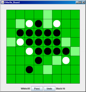 othello01 オセロプログラムの実行画面